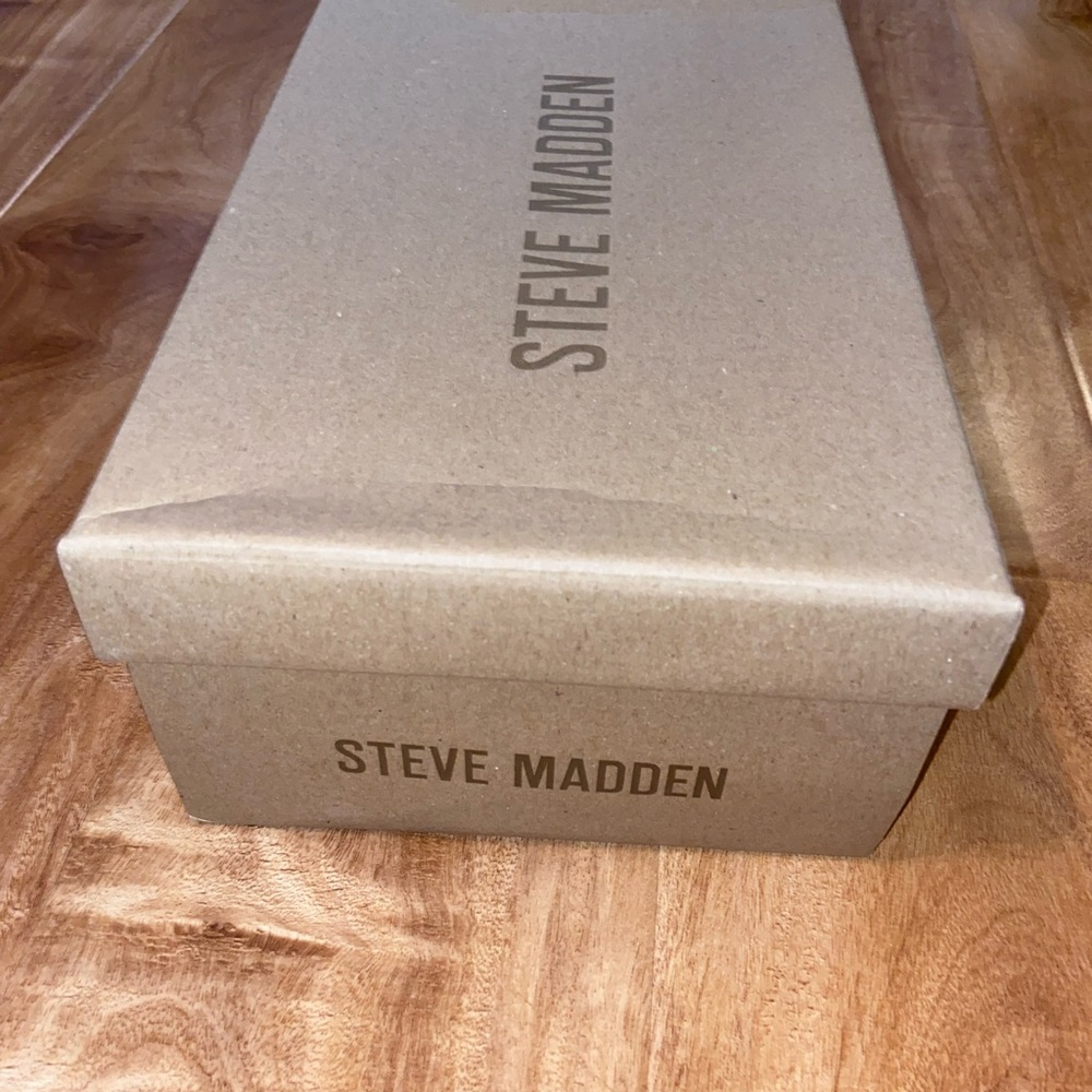 STEVE MADDEN Utilize Tie-up Nude Dress Sandals High Heels Square Toe 4.5 inch - Picture 10 of 11